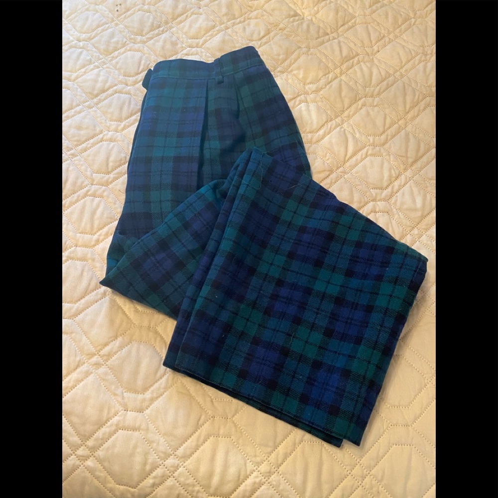 Vintage Wool Pendleton Black Watch Tartan Plaid Pants